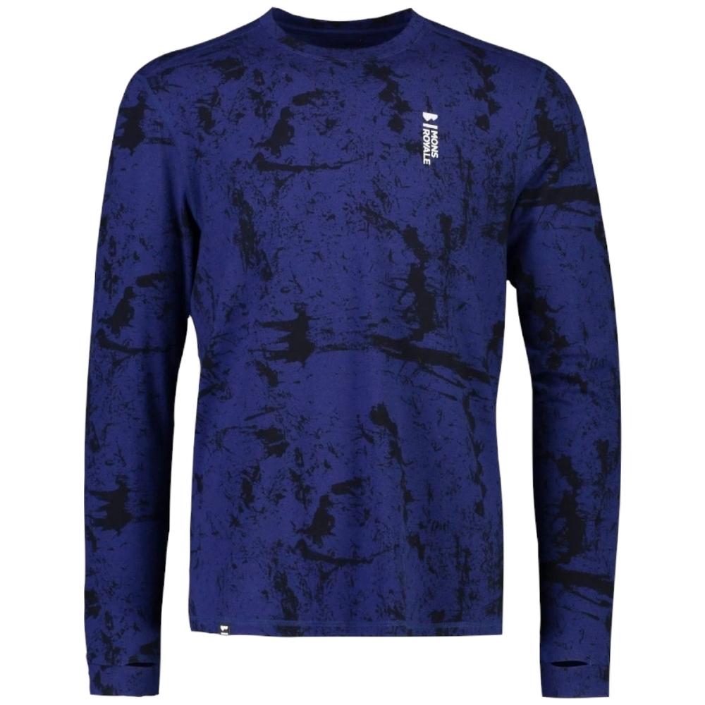 Mons Royale abstract print Cascade Merino Flex 200 Long sleeves